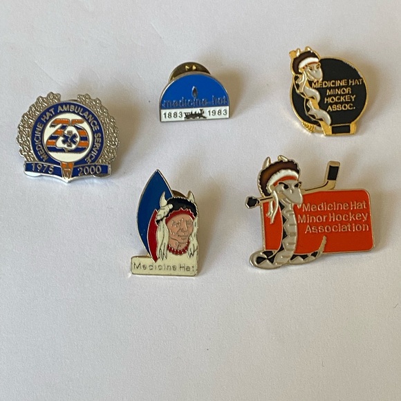 Medicine Hat Pins from 1980s - Picture 1 of 9